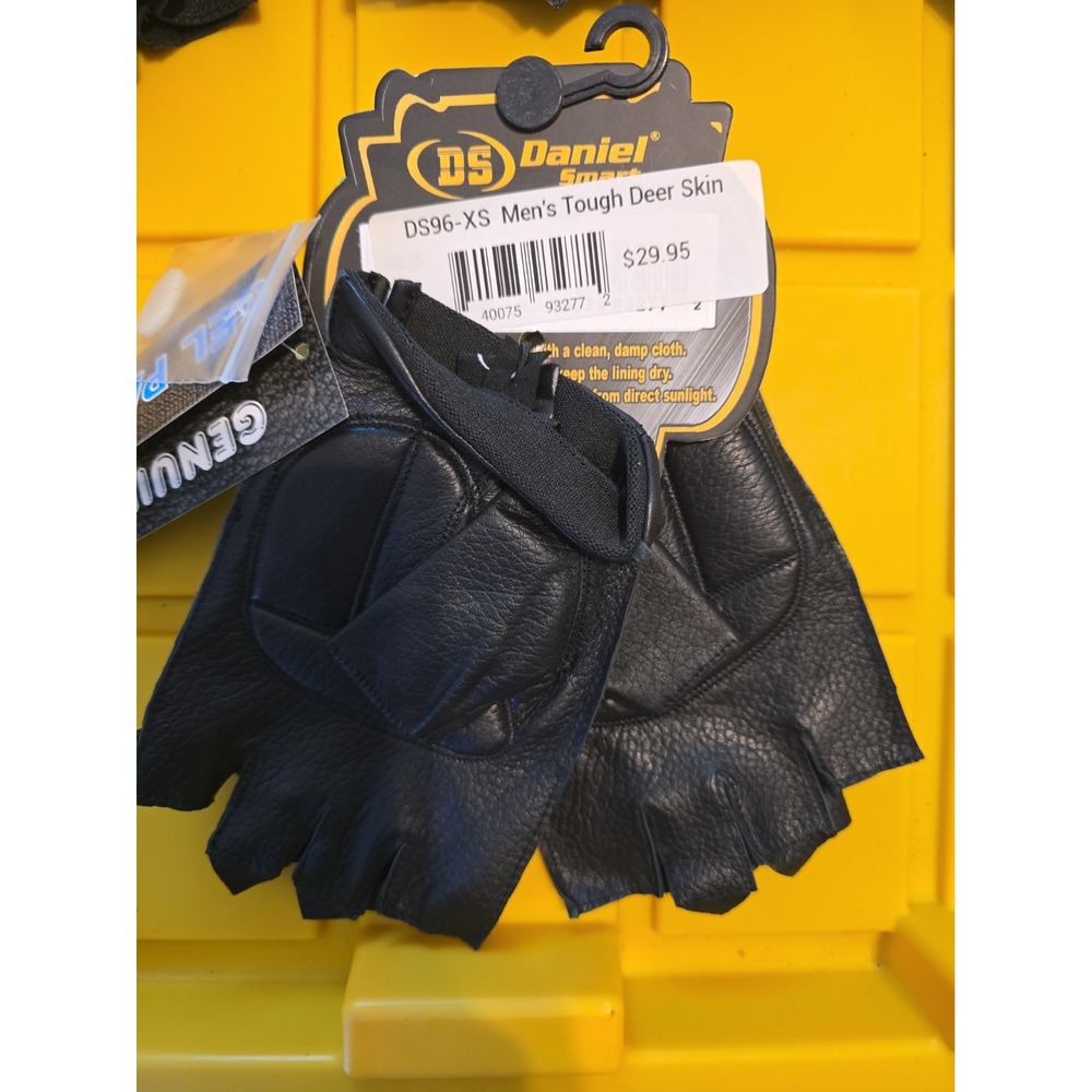 Daniel Smart DS96 Tough Deer Skin Fingerless Motorcycle Gloves XS